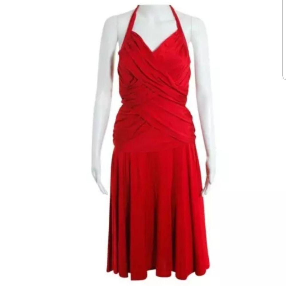 INFINITIF NWT RED HALTER FLIRTATIOUS DRESS SZ. 10